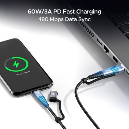 boAt FlexiCharge 400 4-in-1 Charging Cable, Carbon Black 3 boAt FlexiCharge 400 4-in-1 Charging Cable, Carbon Black