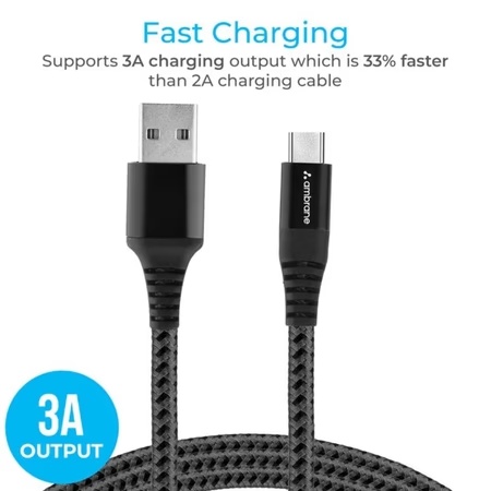 Ambrane 150 cm (1.5 m) Unbreakable 3 A Fast Charging Braided Type-C Cable (Black, BC-T-15) 6 Ambrane 150 cm (1.5 m) Unbreakable 3 A Fast Charging Braided Type-C Cable (Black, BC-T-15)