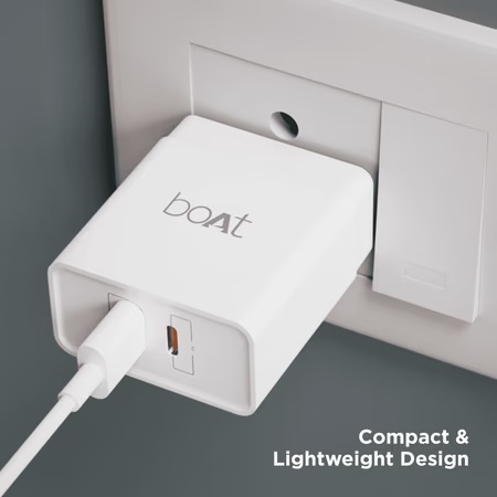 Boat WCD 18 Watts QCPD Travel Charger with USB Type C Cable, White 4 Boat WCD 18 Watts QCPD Travel Charger with USB Type C Cable, White