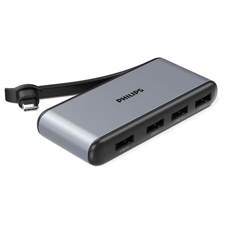 Philips 4-in-1 USB Type-C Multiport Travel Hub, Silver