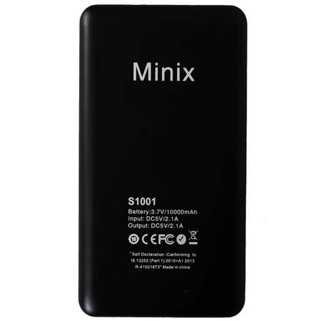 Minix 10000 mAh Power Bank, Black S1001