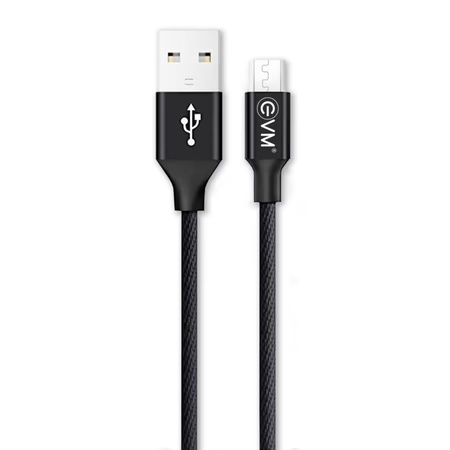 EVM CM07 Charge and Sync Micro USB Cable, Black