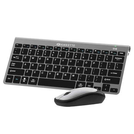 Amkette Wi-Key Mini Wireless Keyboard and Mouse Combo, Grey