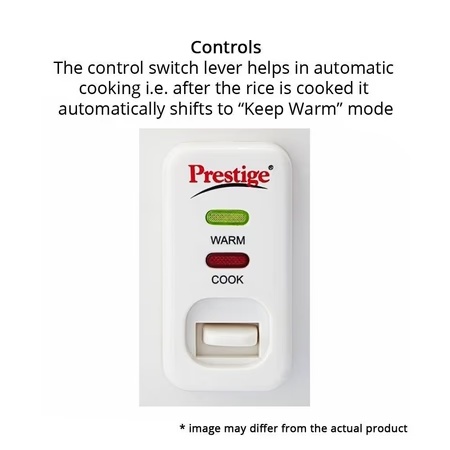 Prestige 700 Watts 1.8 Litres 2 Pots Rice Cooker, Stainless Steel Lid, PRWO, White 3 Prestige 700 Watts 1.8 Litres 2 Pots Rice Cooker, Stainless Steel Lid, PRWO, White