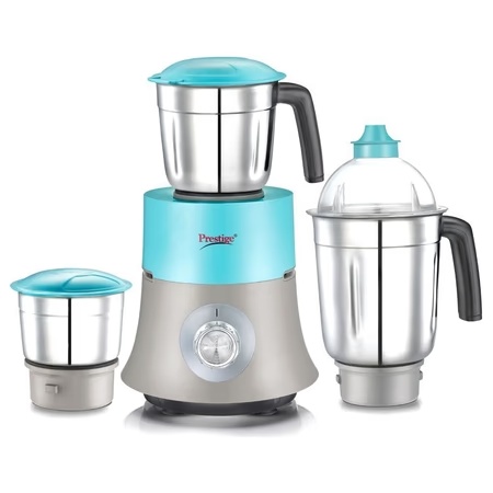 Prestige Monza 750W 3 Jars Mixer Grinder, Overload Protection, Blue and Grey