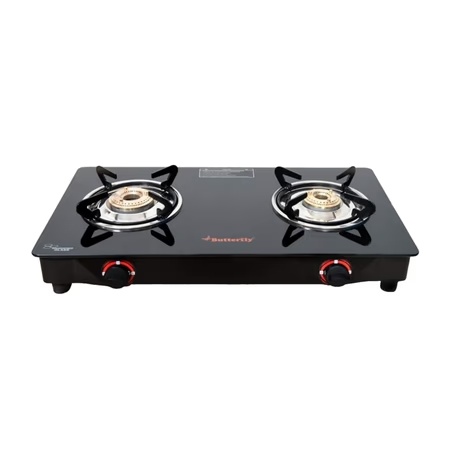 Butterfly Wave 2 Burner Glass Top LPG Gas Stoves