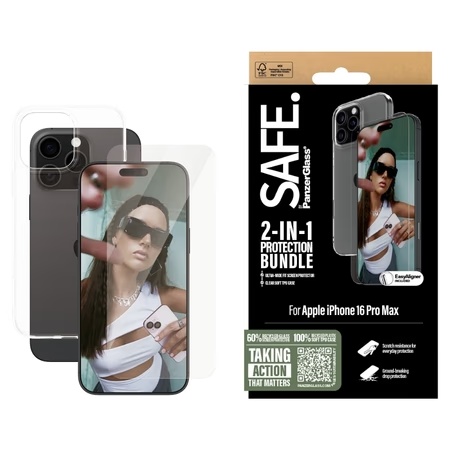 PanzerGlass SAFE BSAFE95899 2-in-1 Protection Bundle Compatible with Apple iPhone 16 Pro