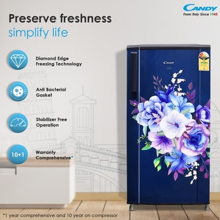 Candy 175 L 2 Star Direct Cool Single Door Refrigerator, Marine Arden, CSD1852MA