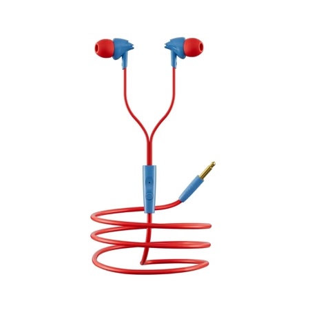 boAt Bassheads 100 Wired Earphones with Mic, Hawk Inspired Design, Integrated Multifunction Control, In-line Mic Hands Free Communication, Instant Voice Assistant, Super Extra Bass, Red & Blue