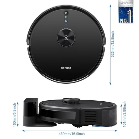Ecovacs Y1 Pro Robotic Vacuum Cleaner, Black
