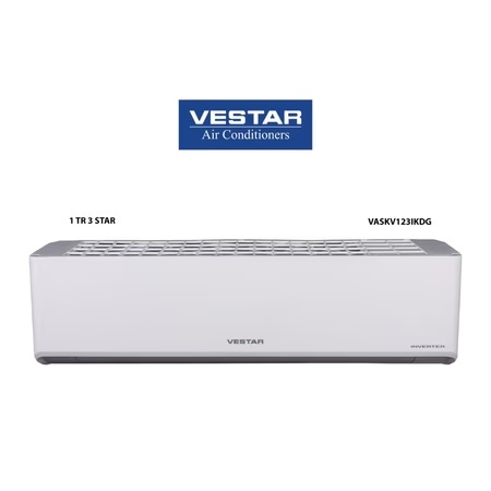 Vestar 1 Ton 3 Star Inverter Split AC, VASKV123IKDG (Super Mode, Smart Mode, Quiet Operation, Eco Mode, Clock/Timer On/Timer Off, Sleep Mode, I-Feel Mode, Auto Diagnoses, Dimmer, Remote Backlight, 2024 Launch)