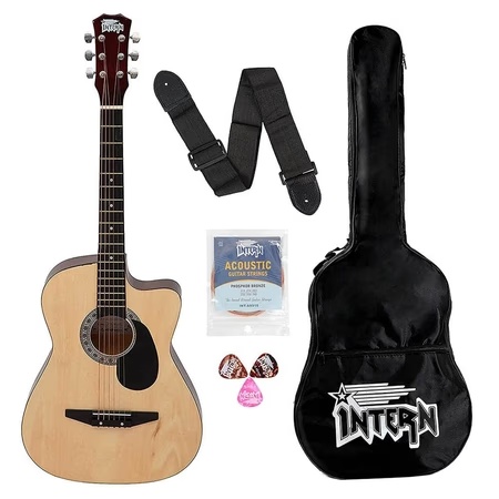Intern INT-38C-NT-G Acoustic Guitar for Right Hand Orientation, Natural