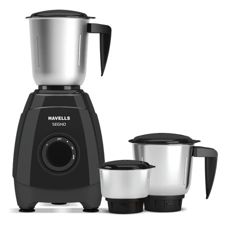 Havells Segno Plus, 550 Watts Mixer with 3 Jar, Black