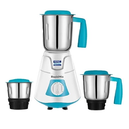 Kent Rapid Mix, 550 Watts, 3 Jars Mixer Grinder, 3 Speed Control, Blue