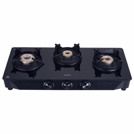 Elica Crest 370 J Nero 3 Burners Cooktop, Black