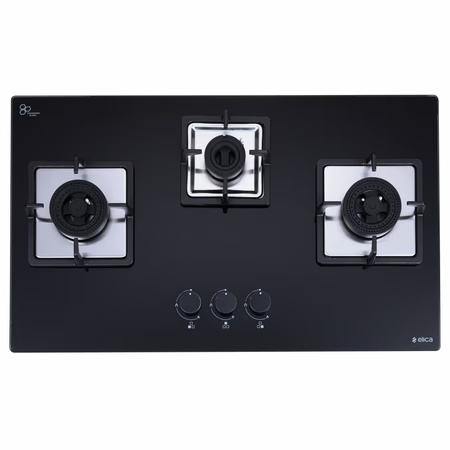 Elica Ind Flexi AB 375 DX DFS 3 Burners Hob, Black Glass 2 Elica Ind Flexi AB 375 DX DFS 3 Burners Hob, Black Glass