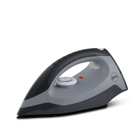 BPL BDIP11011 Dry Iron With 1100W, Dual layer weilburger not stick coating sole plate, Adjustable temperature control, Cool touch plastic body, 2 Years Manufacturer Warranty, Light Grey and Dark Grey
