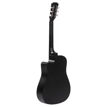 Intern INT-38C-LGP-BK Acoustic Guitar with Bag, Strap and Picks (Black)