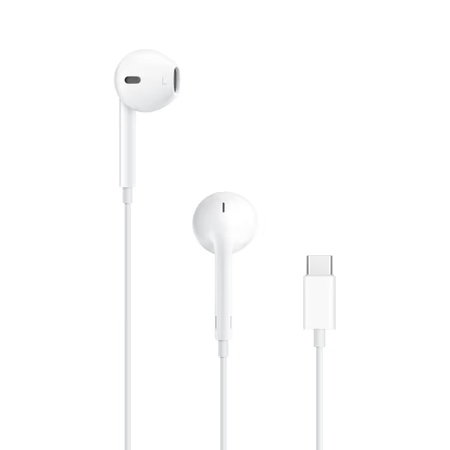 Apple USB Type C EarPods with mic, Sweat and Water Resistant, High Quality Audio, Circular Earbuds, Deep, rich bass tones, Control music and video playback, Answer and end calls, White