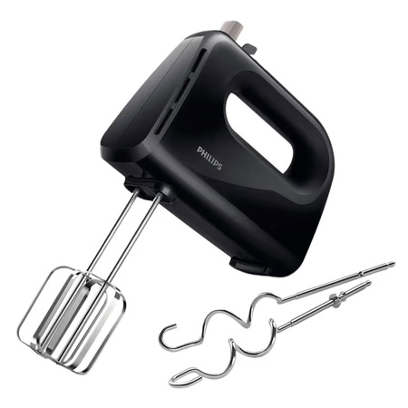 Philips Daily Collection HR3705/10 Hand Mixer with 5 speeds + Turbo, Non-slip grip, Large eject button (Black)