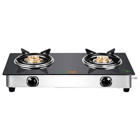 Greenchef Lexus 2 Burner Glass Cooktop, Manual Ignition