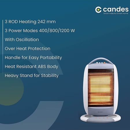 Candes Infra3 Noiseless 1200 Watts Halogen Room Heater