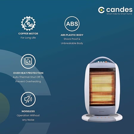 Candes Infra3 Noiseless 1200 Watts Halogen Room Heater 5 Candes Infra3 Noiseless 1200 Watts Halogen Room Heater