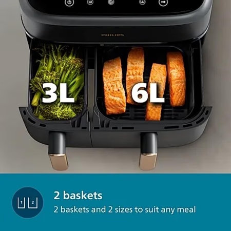 Philips Double Basket 9 L Airfryer, NA352 3 Philips Double Basket 9 L Airfryer, NA352