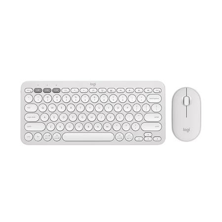 Logitech Pebble 2 Combo, Wireless Keyboard and Mouse, Tonal White