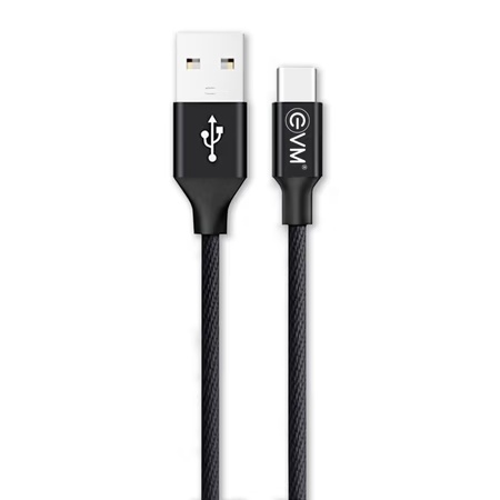 EVM CM08 USB-C Charge and Sync Cable, Black
