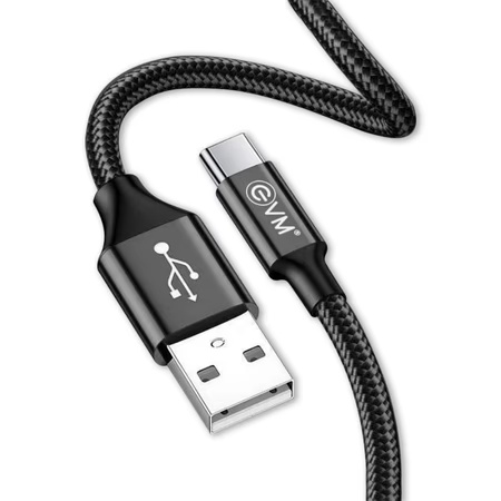 EVM CM08 USB-C Charge and Sync Cable, Black