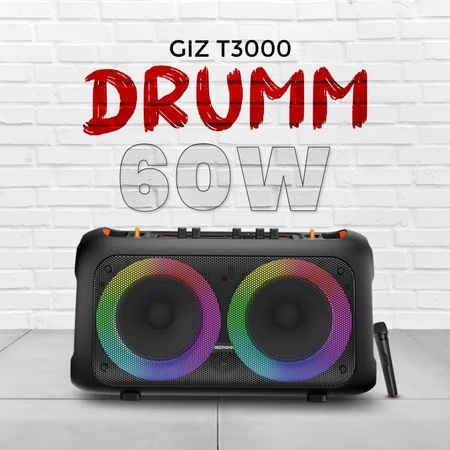 GIZmore Trolley T3000 DRUMM 60 Watts Bluetooth Portable Party Speaker