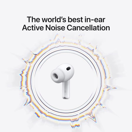 Apple Airpods Pro (3rd Gen) with MagSafe Charging Case, Active Noise Cancellation, USB Type-C Charging, White 5 Apple Airpods Pro (3rd Gen) with MagSafe Charging Case, Active Noise Cancellation, USB Type-C Charging, White