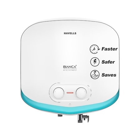 Havells Bianca Plus 25 L 5-Star Storage Geyser with Feroglas Tank, Incoloy Heating Element, Whirlflow Technology & Shock-Safe Plug