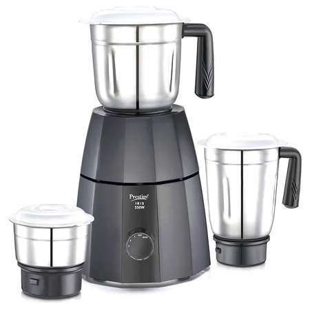Prestige Iris 550 Watts Mixer Grinder with 3 Jar (Black)