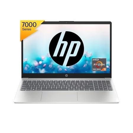 HP 15s 15-fc0499AU Standard Laptop (AMD Ryzen 3 7320U Processor/8 GB/512 GB SSD/Intel integrated SoC/Windows 11 Home/MSO Home 2024 + 1yr M365 Basic & MISC PC Game Pass DA 3M/Full HD), 39.62 cm - 15.6 inch, Natural silver
