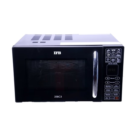 IFB 25BC3 25 Litres Convection Microwave Oven, 101 Auto Cook Menus, Child Lock, Black