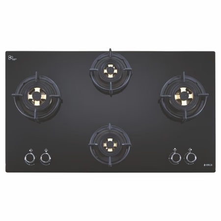 Elica Flexi DFS FB MFC 4B 91 4 Burners Hob, Black Glass