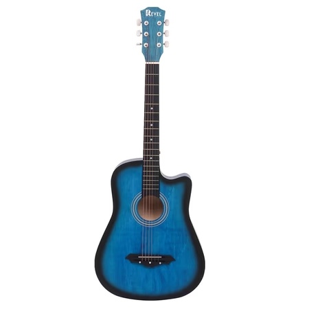 Revel RVL-RVL-38C-LGP-BLS Acoustic Guitar for Right Hand Orientation, Blue