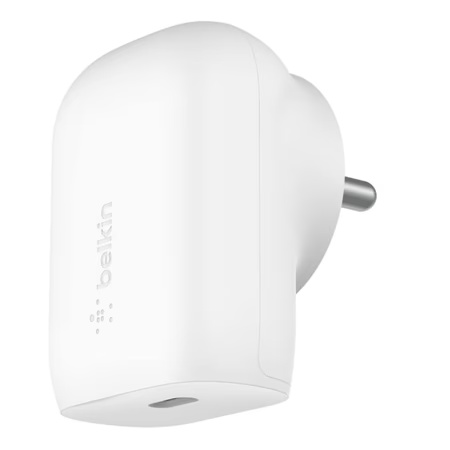 Belkin 30 W Single Port USB-C Charger, PD 3.0 Certified, Fast Charging, White