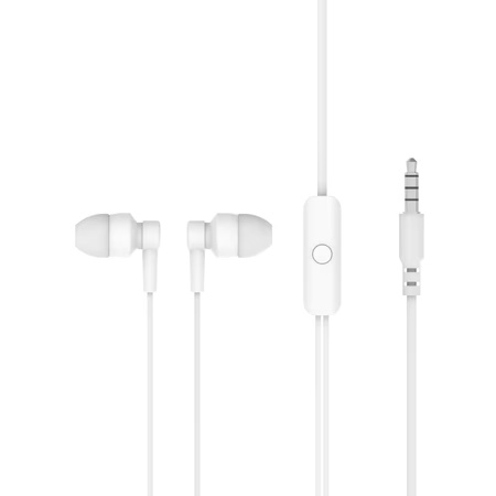 ARU Groove 66 Wired Earphone with Mic, Tangle Free Cable, High Bass, Stereo Quality Sound, Comfortable Fit Design, White