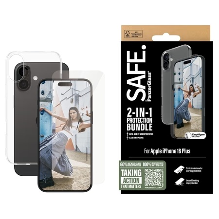 PanzerGlass Safe BSAFE95898 2-in-1 Protection Bundle for Apple iPhone 16 Plus