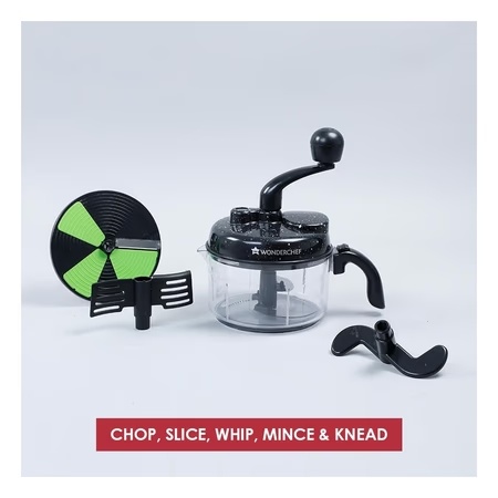 Wonderchef Turbo Food Processor, Dual Speed, Non-Slip Base, Black