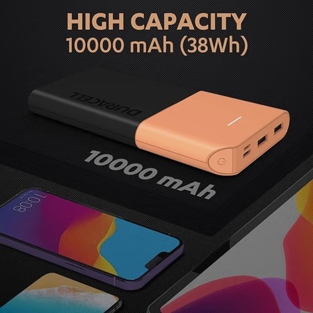 Duracell 10000 mAh Power Bank, Black 2 Duracell 10000 mAh Power Bank, Black