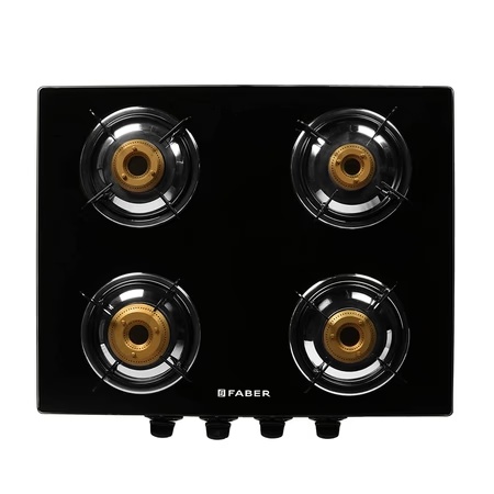 Faber JUMBO 4BB Glass Top Kitchen Hob with 4 Brass Burners, Manual Ignition, Black 3 Faber JUMBO 4BB Glass Top Kitchen Hob with 4 Brass Burners, Manual Ignition, Black
