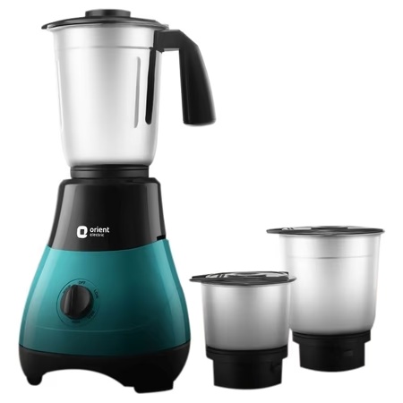 Orient Electric Fine Blend 500W 3 Jars Mixer Grinder, 3 Speed Control, Blue and Black