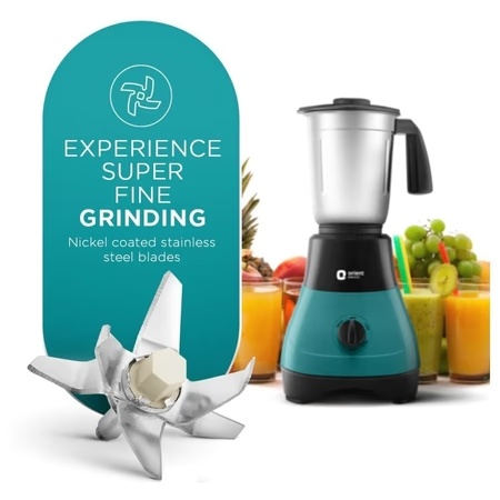 Orient Electric Fine Blend 500W 3 Jars Mixer Grinder, 3 Speed Control, Blue and Black 6 Orient Electric Fine Blend 500W 3 Jars Mixer Grinder, 3 Speed Control, Blue and Black