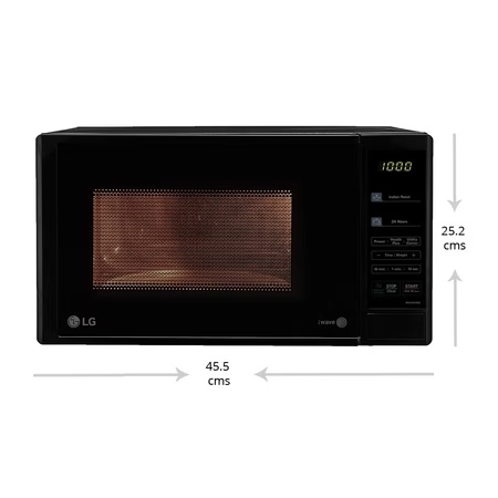 LG MS2043DB, 20 Litres, 700 Watts Solo Microwave Oven with 44 Auto Cook Menu, Black