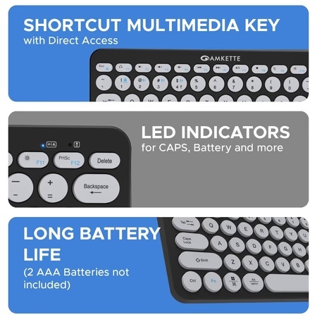 Amkette Optimus 4 in 1 Bluetooth Wireless Keyboard, Black 5 Amkette Optimus 4 in 1 Bluetooth Wireless Keyboard, Black