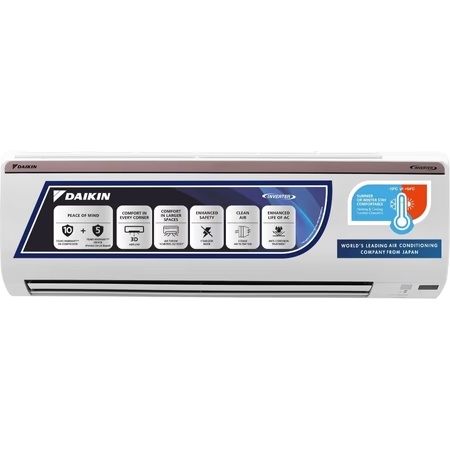 Daikin 1 Ton 3 Star FTHT35UV Inverter Split AC (100 Percent Copper, 3D Airflow, PM2.5 Air purifying filter,Econo Mode, Minus 10 degree C to 54 degree C operating range, 2023)